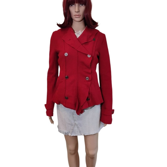 Converse Red Women's Pea Coat - Picture 8 of 10